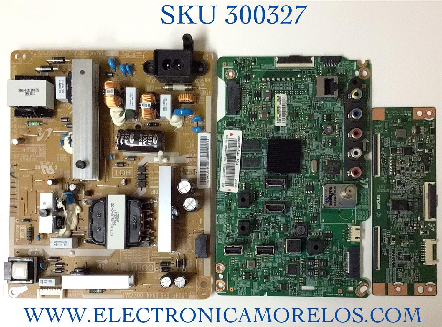 KIT DE TARJETAS PARA TV SAMSUNG / BN94-07727C / BN41-02245A / BN4400772A / BN44-00772A / BN96-30065A / 30065A / PANEL T500HVF06.4 / MODELO UN50J6200AFXZA / UN50J6200AF